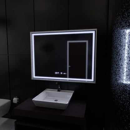 Ορθογώνιος καθρέφτης LED, 120x80cm, Verite Imperial Silver Motion Glow Marcello, Σύστημα αποθαμβώματος, Ρολόι & Θερμόμετρο, Καθρέφτες Dimable Marcello Προεπιλεγμένος τίτλος Alessandro Design