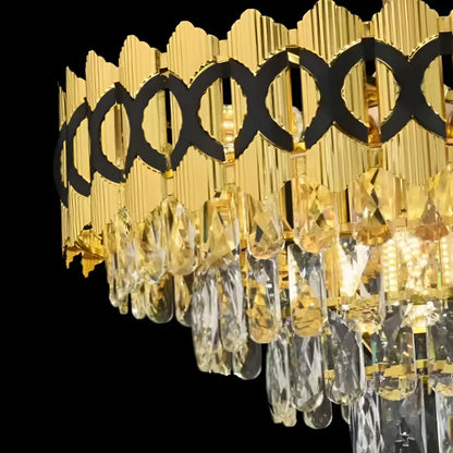 Crystal Chandelier Evangeline Gold Black 10XE14 Height Adjustable Crystal Chandelier Προεπιλεγμένος τίτλος Alessandro Design