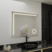 Ορθογώνιος καθρέφτης LED, 100x80 cm, Precision MotionGlow Marcello, Σύστημα αποθολώματος, Ρολόι & Θερμόμετρο, Καλλυντικός Μεγεθυντικός φακός, Καθρέφτες Dimable Marcello Προεπιλεγμένος τίτλος Alessandro Design