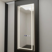 Ορθογώνιος καθρέφτης LED, 60x150 εκ., Αισθητήρας ραντάρ Alessia Marcello, Σύστημα αποθολώματος, Ρολόι & Θερμόμετρο, Dimabila, Καθρέφτες ντυσίματος Couture Προεπιλεγμένος τίτλος Alessandro Design