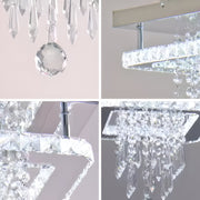 Alberico Square LED Πολυέλαιος, 17W, Κρύο/Ζεστό/Ουδέτερο φως, Crystal, Glossy Chrome Modern Chandeliers Προεπιλεγμένος τίτλος Alessandro Design