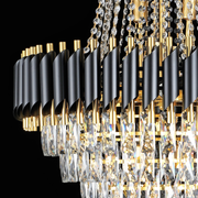 Crystal Chandelier CC900/800X1200, 23xE14, Διάμετρος 80cm, Ύψος 120cm, Γυαλιστερό χρυσό και μαύρο, Ρυθμιζόμενο ύψος, Κομψή σχεδίαση Crystal Chandeliers Προεπιλεγμένος τίτλος Alessandro Design