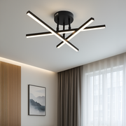 Lustra LED cu telecomanda 41W, 3 Elemente, Liniara, lumina Rece/Calda/Neutra, Dimabila, Negru Lustre LED cu Telecomanda Default Title Alessandro Design