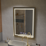 Ορθογώνιος καθρέφτης LED, 60x80 cm, Verite Royale Gold MotionGlow Marcello, Σύστημα αποθαμβώματος, Ρολόι & Θερμόμετρο, Dimable Καθρέφτες Marcello Προεπιλεγμένος τίτλος Alessandro Design