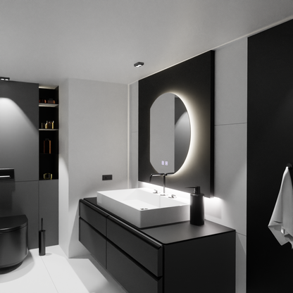 Semiluna LED Mirror 54x60, Arcana Touch, Demister System, Dimable Mirrors Korman E Προεπιλεγμένος τίτλος Alessandro Design