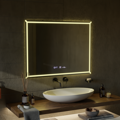 Ορθογώνιος καθρέφτης LED, 80x60cm, VillayTouch Marcello, Σύστημα ξεθάμβωσης, Dimabila Mirrors Marcello Προεπιλεγμένος τίτλος Alessandro Design