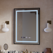 Ορθογώνιος καθρέφτης LED, 50x70 cm, Verite Majeste Noir Motion Glow Marcello, Σύστημα αποθαμβώματος, Ρολόι & Θερμόμετρο, Καθρέφτες Dimable Marcello Προεπιλεγμένος τίτλος Alessandro Design