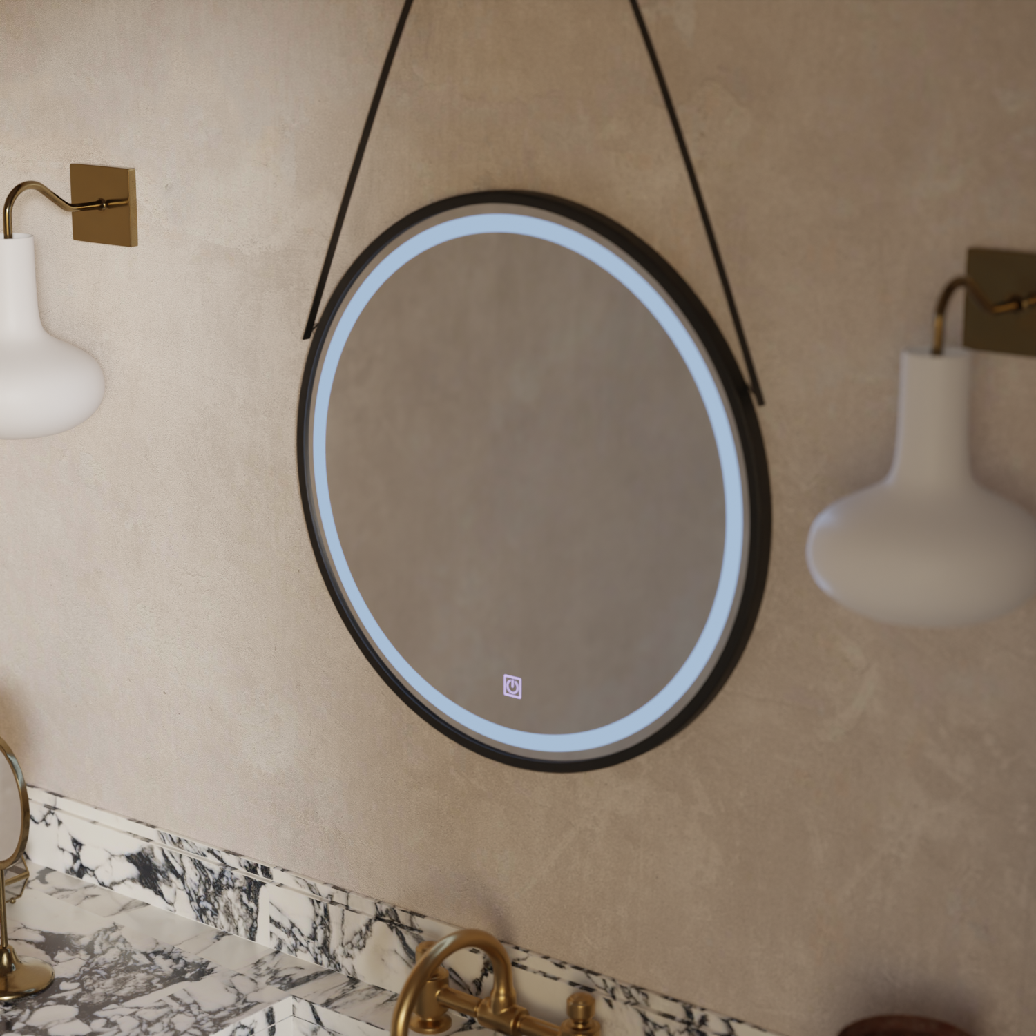 Στρογγυλός καθρέφτης LED, 60 cm, Βασικοί καθρέφτες αφής Korman C Προεπιλεγμένος τίτλος Alessandro Design