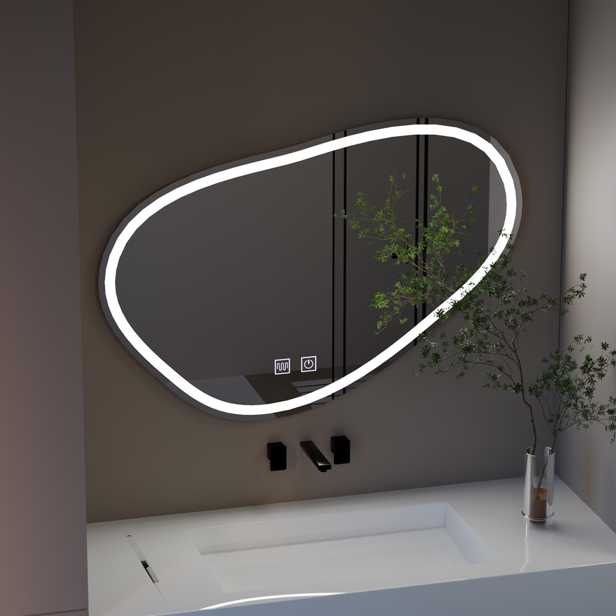 LED Touch Quassare Mirror, Demister System 90x65 cm Mirrors Korman E Προεπιλεγμένος τίτλος Alessandro Design