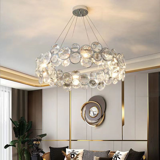 Angelica Crystal Chandelier 6XE14 Silver, Διάμετρος 49cm, Ρυθμιζόμενο ύψος Modern Chandeliers Προεπιλεγμένος τίτλος Alessandro Design