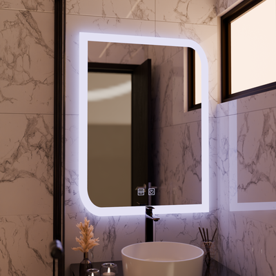 CLARIVO LED Καθρέφτης Ορθογώνιος, 60X80cm, Touch, Demister System