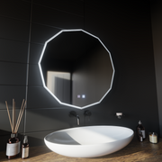 LED Στρογγυλός καθρέφτης, 80cm, VIVO Touch, Σύστημα Demister, Dimmable Mirrors Korman E Προεπιλεγμένος τίτλος Alessandro Design