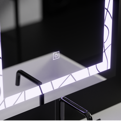 Ορθογώνιος καθρέφτης LED, 60x80cm, Deco Πλαίσιο Basic Touch Mirrors Korman C Προεπιλεγμένος τίτλος Alessandro Design