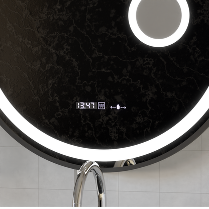 Στρογγυλός καθρέφτης LED, 11W, 60cm, Micah Marcello MotionGlow Sensor, Demister System, Clock & Thermometer, Cosmetic Magifier, Dimable Marcello Mirrors Προεπιλεγμένος τίτλος Alessandro Design