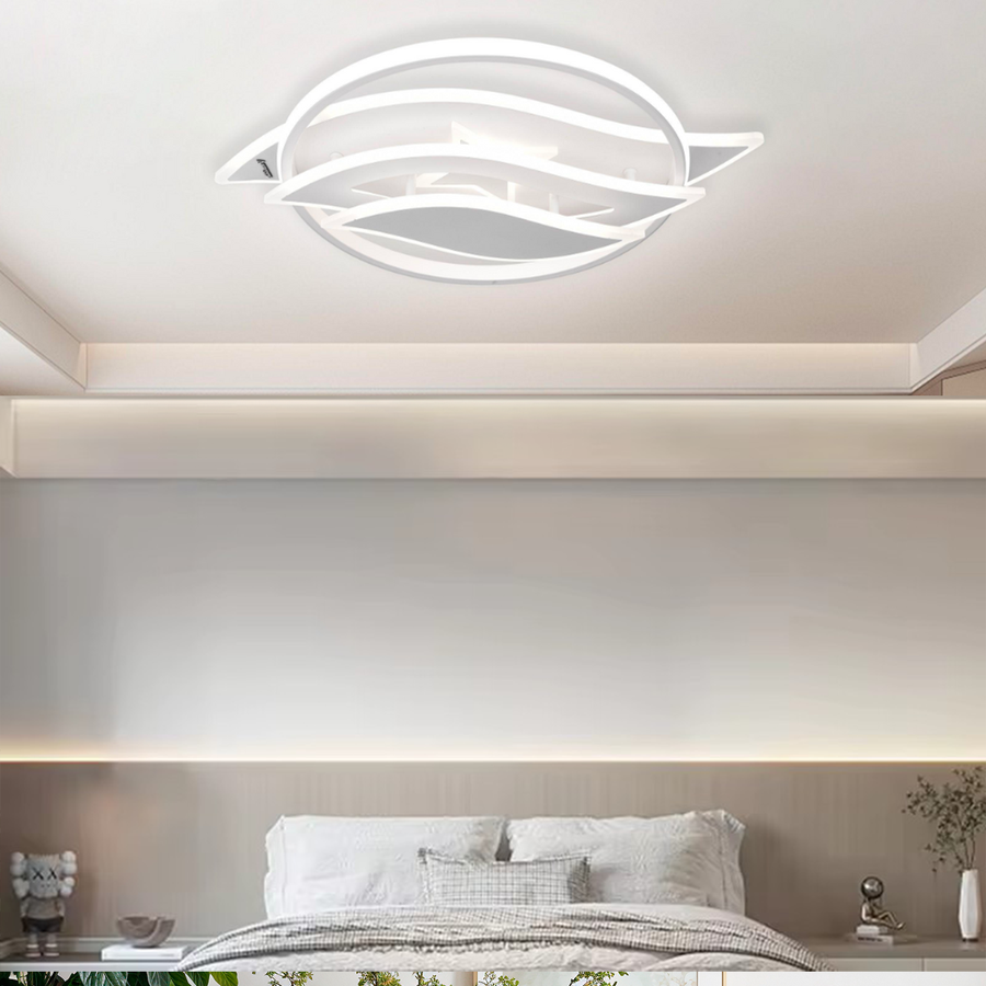 Πολυέλαιος LED με τηλεχειριστήριο JARRIA 52W, Φως Κρύο/Ζεστό/Ουδέτερο/RGB, Ρυθμιζόμενο, Λευκός πολυέλαιος LED με τηλεχειριστήριο Προεπιλεγμένος τίτλος Alessandro Design
