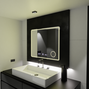 Ορθογώνιος καθρέφτης LED, 80x60 cm, Riflesso MotionGlow Marcello, Σύστημα αποθαμβώματος, Ρολόι & Θερμόμετρο, Καλλυντικός Μεγεθυντικός φακός, Dimable Marcello Mirrors Προεπιλεγμένος τίτλος Alessandro Design