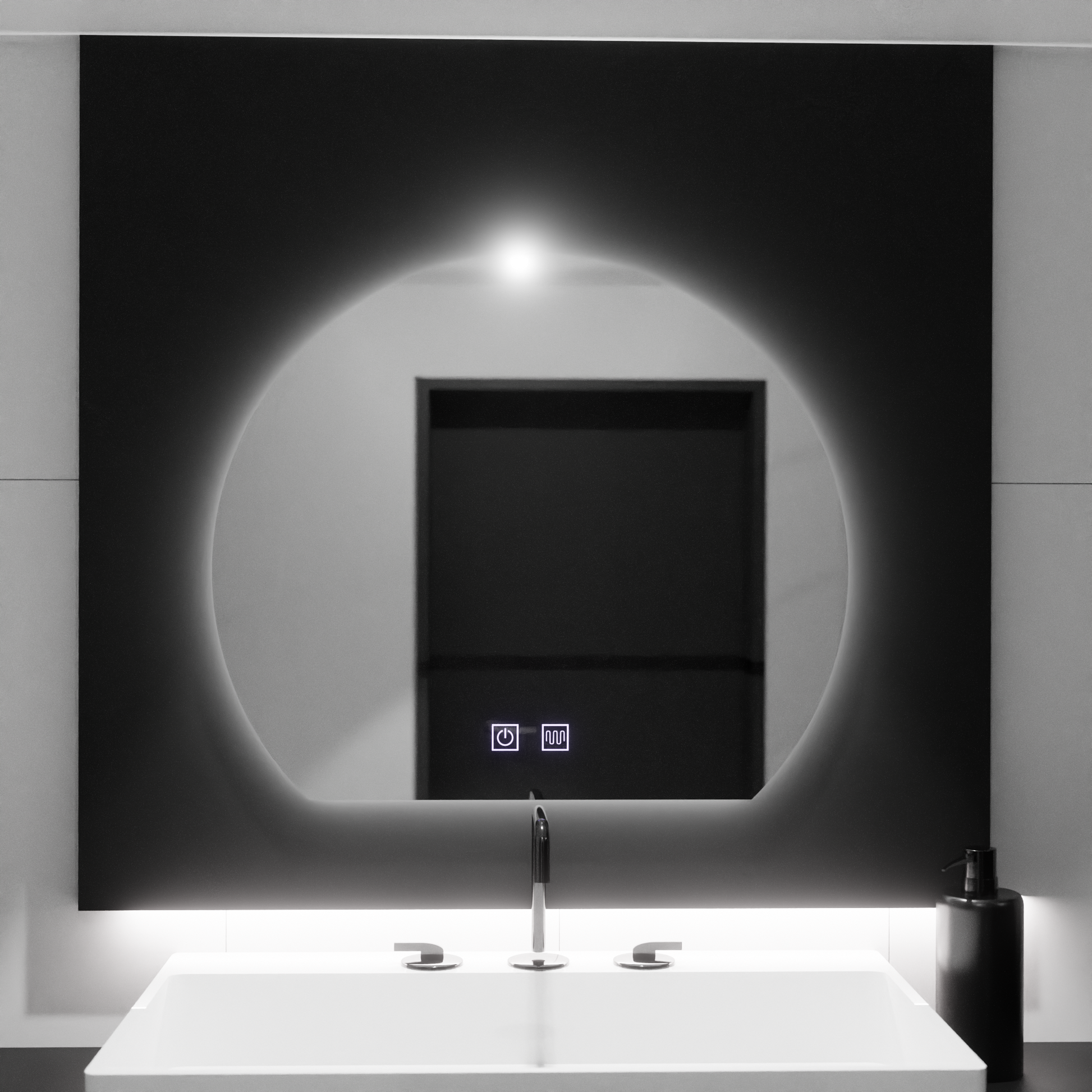 Καθρέφτης LED Half-moon, 60x54, Soluna Touch, Demister System, Dimmable Mirrors Korman E Προεπιλεγμένος τίτλος Alessandro Design