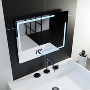 Ορθογώνιος καθρέφτης LED, 80x60cm, Rayonnement MotionGlow Marcello, Σύστημα Demister, Ρολόι & Θερμόμετρο, Dimable Mirrors Marcello Προεπιλεγμένος τίτλος Alessandro Design