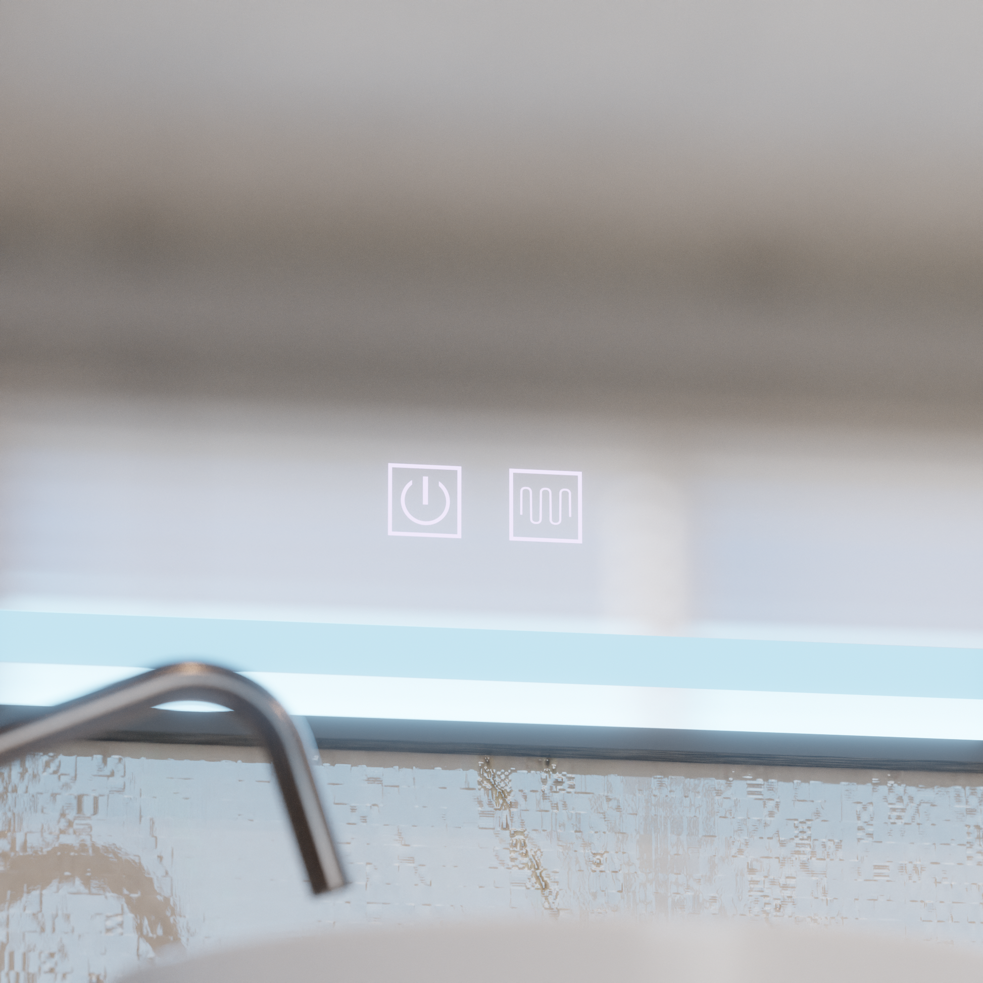 Ορθογώνιος καθρέφτης LED 100x65cm EDGE Touch Demister System, Καθρέφτες μαύρου πλαισίου Korman E Προεπιλεγμένος τίτλος Alessandro Design
