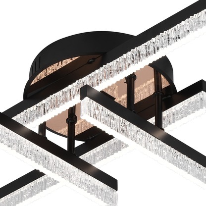 Lustra LED cu Telecomanda LT179/4BK, 34W, 4 Elemente, Lumina Rece/Clada/Neutra, Dimabila, Negru Lustre LED cu Telecomanda Default Title Alessandro Design