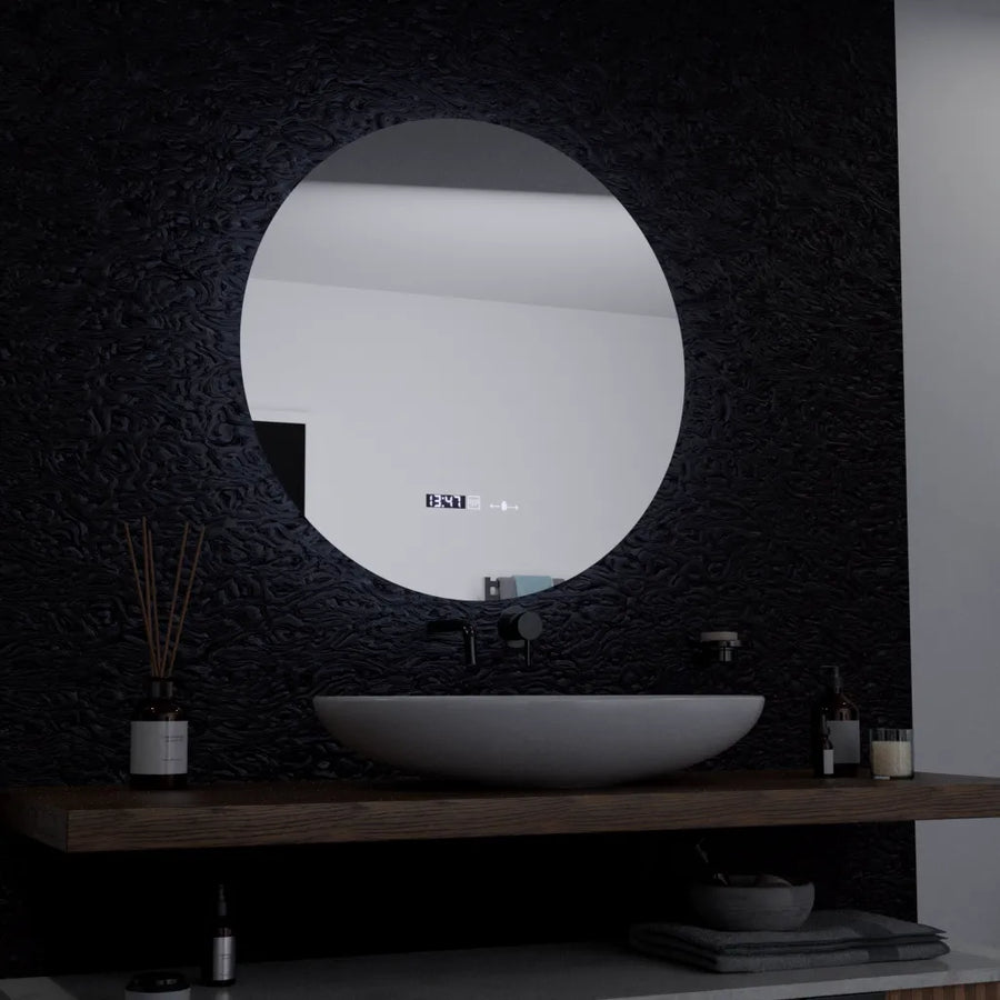 Στρογγυλός καθρέφτης LED, 60 cm, Serenite MotionGlow Marcello, Σύστημα αποθαμβώματος, Ρολόι & Θερμόμετρο, Dimable Mirrors Marcello Προεπιλεγμένος τίτλος Alessandro Design