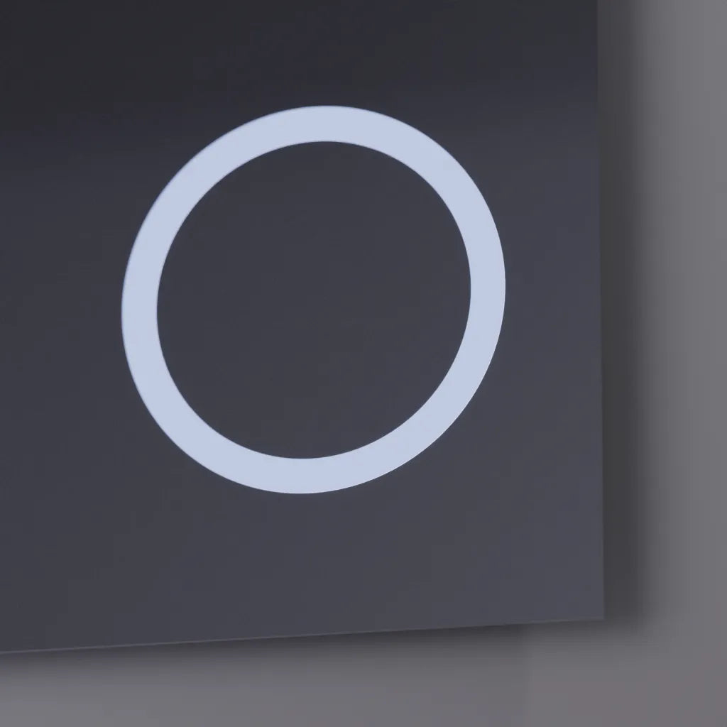 Ορθογώνιος καθρέφτης LED, 80x60 cm, Precision MotionGlow Marcello, Σύστημα αποθαμβώματος, Ρολόι & Θερμόμετρο, Καλλυντικός Μεγεθυντικός φακός, Dimable Marcello Mirrors Προεπιλεγμένος τίτλος Alessandro Design