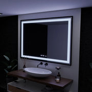 Ορθογώνιος καθρέφτης LED, 100x65 cm, Verite Majeste Noir Motion Glow Marcello, Σύστημα αποθαμβώματος, Ρολόι & Θερμόμετρο, Καθρέφτες Dimable Marcello Προεπιλεγμένος τίτλος Alessandro Design