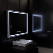 Ορθογώνιος καθρέφτης LED, 80x60 cm, Verite Imperial Silver Motion Glow Marcello, Σύστημα αποθαμβώματος, Ρολόι & Θερμόμετρο, Dimable Καθρέφτες Marcello Προεπιλεγμένος τίτλος Alessandro Design