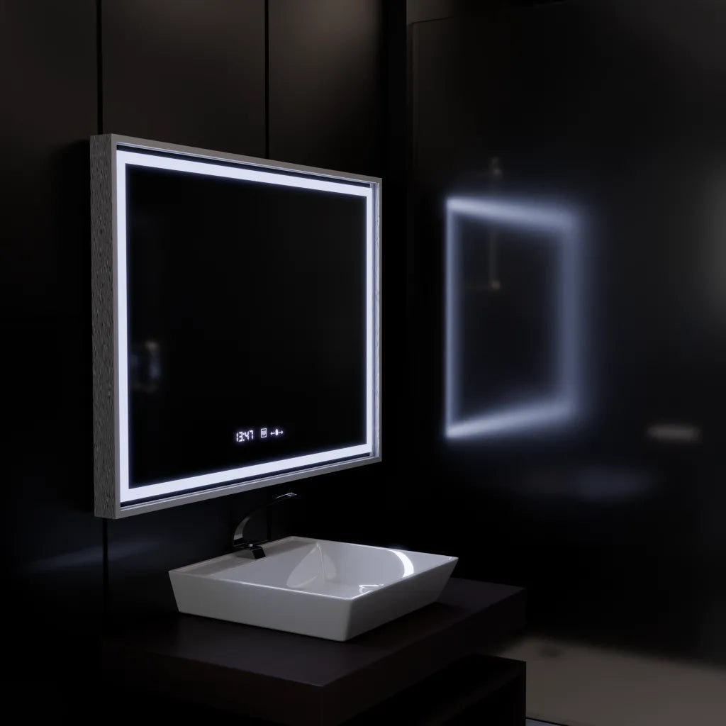 Ορθογώνιος καθρέφτης LED, 120x80cm, Verite Imperial Silver Motion Glow Marcello, Σύστημα αποθαμβώματος, Ρολόι & Θερμόμετρο, Καθρέφτες Dimable Marcello Προεπιλεγμένος τίτλος Alessandro Design