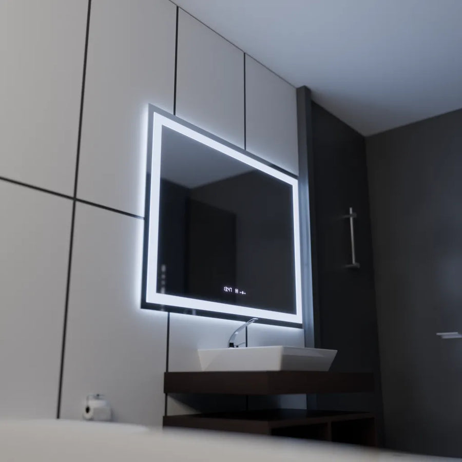 Ορθογώνιος καθρέφτης LED 120x80cm Vérité MotionGlow Marcello, Σύστημα αποθάμβωσης, Ρολόι & Θερμόμετρο, Ρυθμιζόμενοι Καθρέφτες Marcello Προεπιλεγμένος τίτλος Alessandro Design