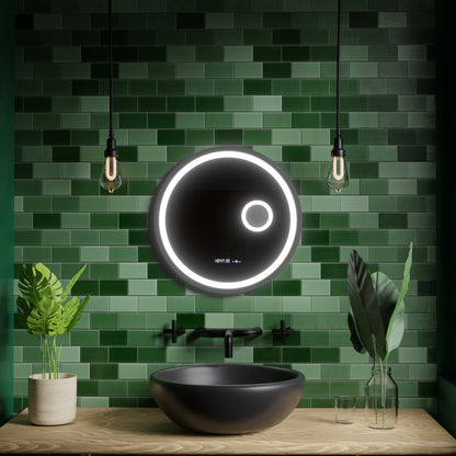 Στρογγυλός καθρέφτης LED, 11W, 60cm, Micah Marcello MotionGlow Sensor, Demister System, Clock & Thermometer, Cosmetic Magifier, Dimable Marcello Mirrors Προεπιλεγμένος τίτλος Alessandro Design