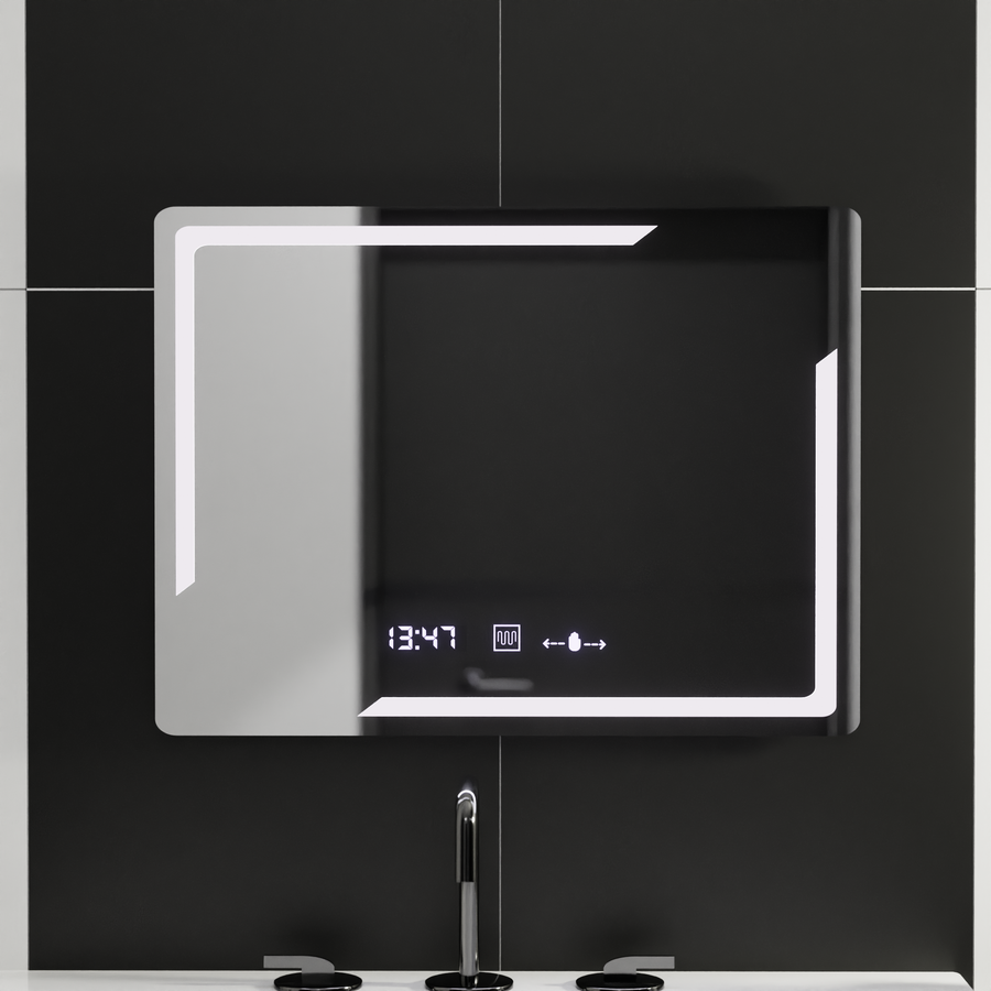 Ορθογώνιος καθρέφτης LED, 80x60cm, Rayonnement MotionGlow Marcello, Σύστημα Demister, Ρολόι & Θερμόμετρο, Dimable Mirrors Marcello Προεπιλεγμένος τίτλος Alessandro Design