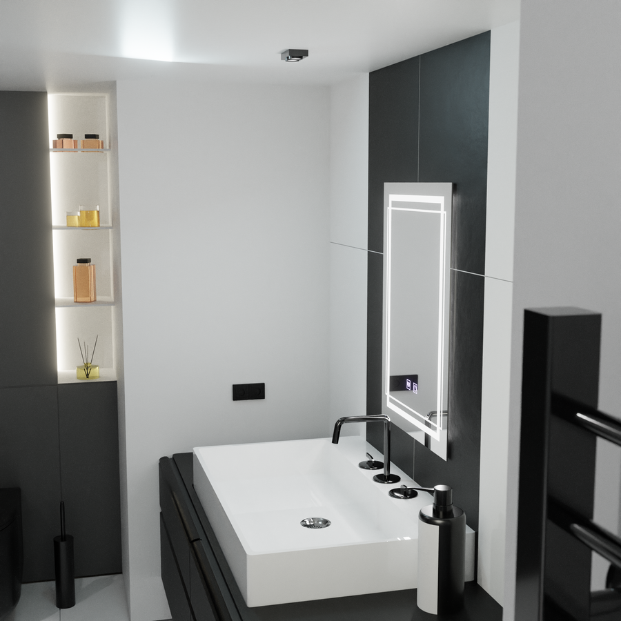 Ορθογώνιος καθρέφτης LED, 60x80cm, KOVEN Touch, Demister System, Dimmable Mirrors Korman E Προεπιλεγμένος τίτλος Alessandro Design