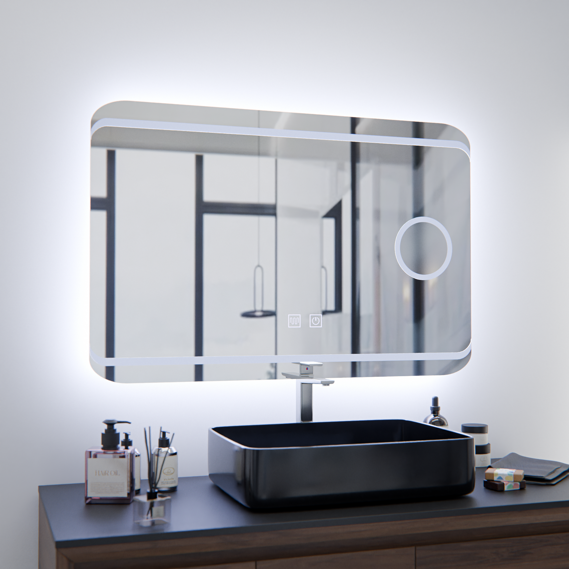 Καθρέφτης LED E30S/65X45, Λειτουργία Touch and Demist, Cosmetic Light, 65x45cm, Cold Light 6000K Mirrors Korman E Προεπιλεγμένος τίτλος Alessandro Design