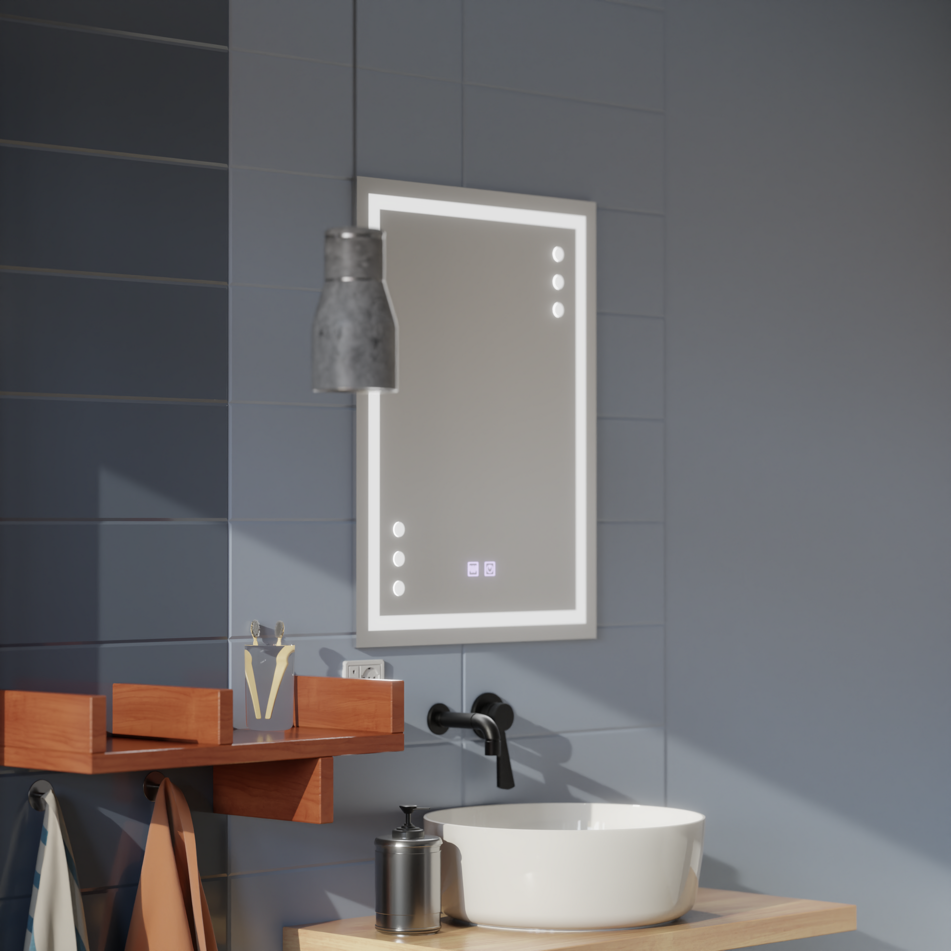 Καθρέφτης LED Touch Infima Σύστημα Αποθάμπωσης 60X80cm Καθρέφτες Korman E Προεπιλεγμένος Τίτλος Alessandro Design