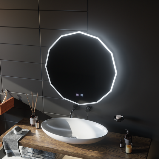 LED Στρογγυλός καθρέφτης, 80cm, VIVO Touch, Σύστημα Demister, Dimmable Mirrors Korman E Προεπιλεγμένος τίτλος Alessandro Design