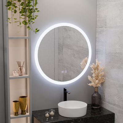 Στρογγυλός καθρέφτης LED, 70cm, Noxia Touch, Demister System, Dimmable
