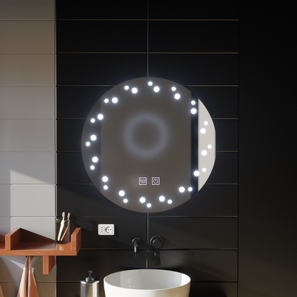 Καθρέφτης LED Touch Ivory, Σύστημα Demister, Διάμετρος 60 cm, Cold Light 6000K Korman Mirrors E Προεπιλεγμένος τίτλος Alessandro Design