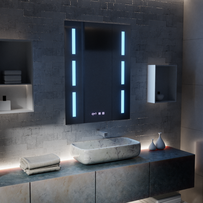 Καθρέφτης LED Touch Erich S86/60X80 Σύστημα αποθάμβωσης, Ρολόι και θερμοκρασία 60x80 cm Καθρέπτες Korman S Προεπιλεγμένος τίτλος Alessandro Design