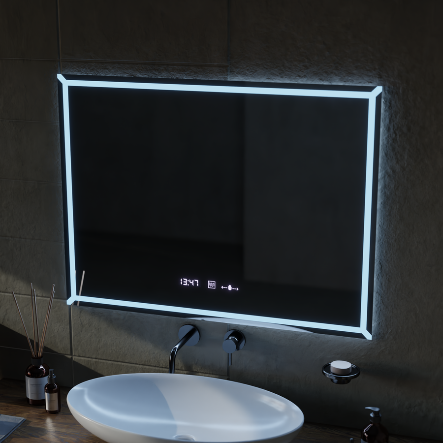 Ορθογώνιος καθρέφτης LED, 80x60cm, VillayTouch Marcello, Σύστημα ξεθάμβωσης, Dimabila Mirrors Marcello Προεπιλεγμένος τίτλος Alessandro Design