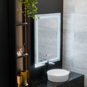 Ορθογώνιος καθρέφτης LED, 75x90 cm, Verite MotionGlow Marcello, Σύστημα Demister, Ρολόι & Θερμόμετρο, Dimable Mirrors Marcello Προεπιλεγμένος τίτλος Alessandro Design