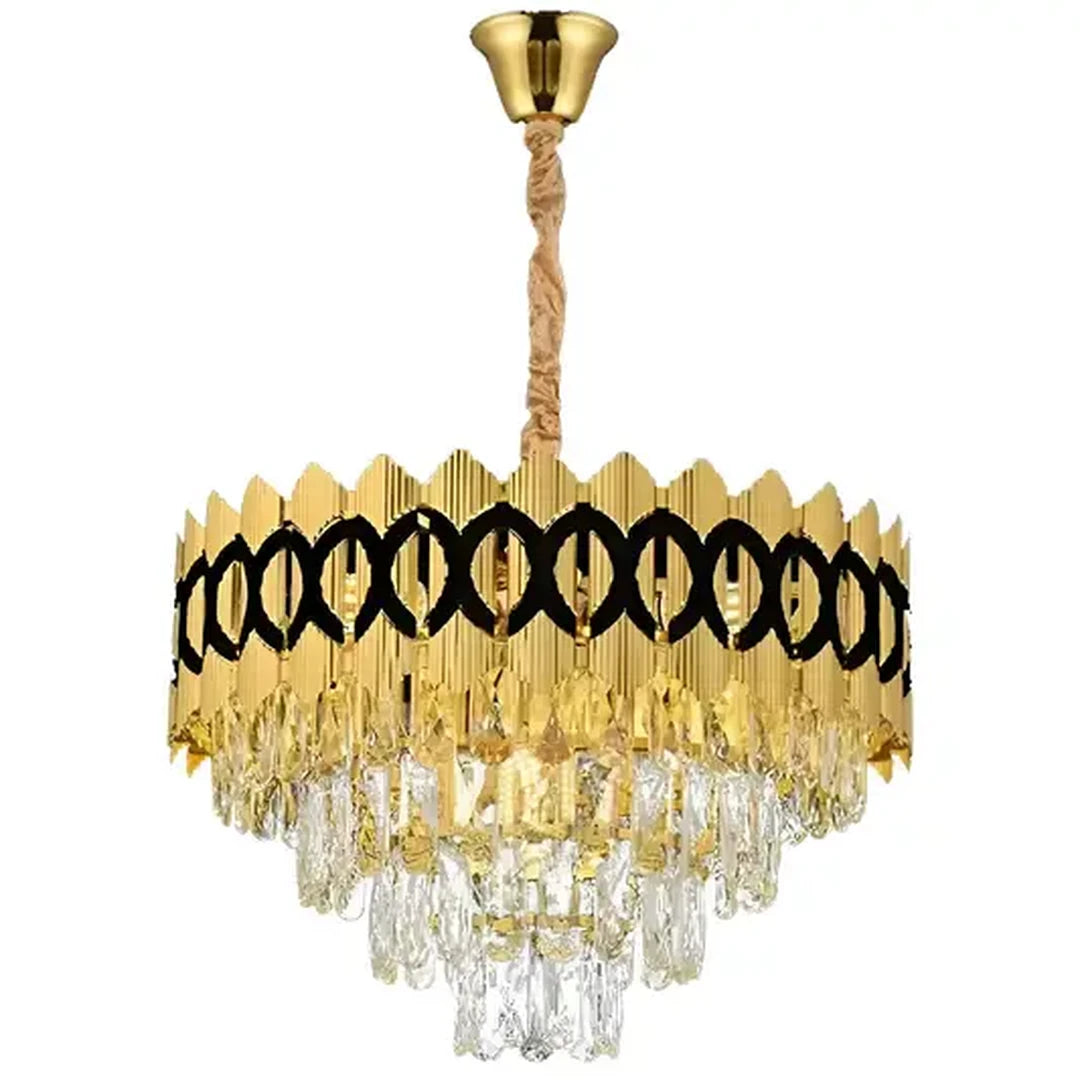 Crystal Chandelier PIERREFONDS Petito 3xE14, Διάμετρος 37,5cm, Γυαλιστερό Χρυσό, Ρυθμιζόμενο Ύψος Crystal Chandelier Προεπιλεγμένος τίτλος Alessandro Design