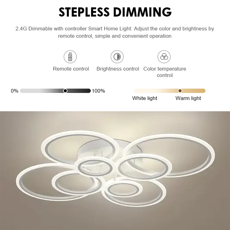 Πολυέλαιος LED με τηλεχειριστήριο BETTY 127W, 8 κύκλοι, κρύο/θερμ/ουδέτερο φως, ρυθμιζόμενο, λευκός πολυέλαιος LED με τηλεχειριστήριο Προεπιλεγμένος τίτλος Alessandro Design