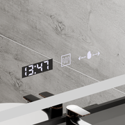 Ορθογώνιος καθρέφτης LED, 50x70 cm, Verite Majeste Noir Motion Glow Marcello, Σύστημα αποθαμβώματος, Ρολόι & Θερμόμετρο, Καθρέφτες Dimable Marcello Προεπιλεγμένος τίτλος Alessandro Design