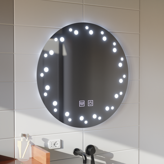 Καθρέφτης LED Touch Ivory, Σύστημα Demister, Διάμετρος 60 cm, Cold Light 6000K Korman Mirrors E Προεπιλεγμένος τίτλος Alessandro Design