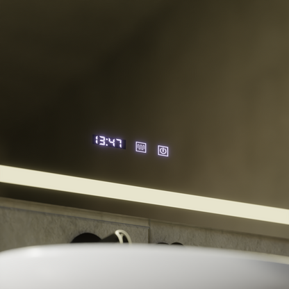 LED Touch MODENA Σύστημα αποθολώματος καθρεπτών, ρολόι και θερμοκρασία 80x60 cm Καθρέφτες Korman S Προεπιλεγμένος τίτλος Alessandro Design