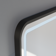 Καθρέφτης LED Touch LUCIDA Σύστημα αποθαμβωσης, Ρολόι και Θερμοκρασία 60x80 cm Πλαίσιο Μαύροι Βουρτσισμένοι Καθρέπτες Korman S Προεπιλεγμένος τίτλος Alessandro Design