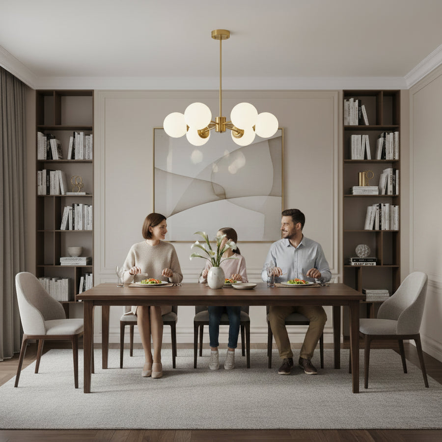 Chandelier LC801/6GD, 6x E27, White Gold, Metal Modern Chandeliers Προεπιλεγμένος τίτλος Alessandro Design