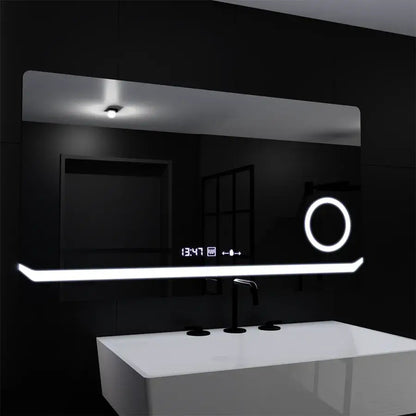 Ορθογώνιος καθρέφτης LED, 80x60 cm, Definition MotionGlow Marcello, Σύστημα αποθαμβώματος, Ρολόι & Θερμόμετρο, Καλλυντικός Μεγεθυντικός φακός, Καθρέφτες Dimable Marcello Προεπιλεγμένος τίτλος Alessandro Design