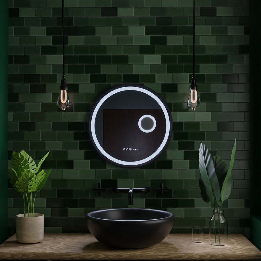 Στρογγυλός καθρέφτης LED, 11W, 60cm, Micah Marcello MotionGlow Sensor, Demister System, Clock & Thermometer, Cosmetic Magifier, Dimable Marcello Mirrors Προεπιλεγμένος τίτλος Alessandro Design